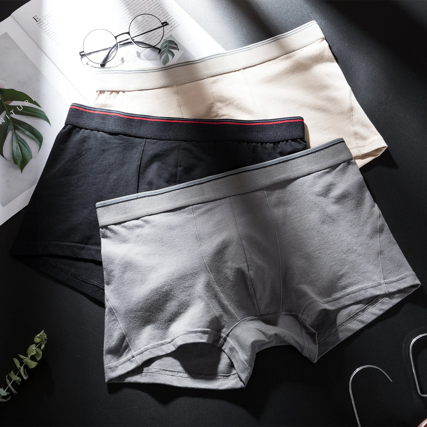 3PCS/Lots Men Cotton Underwear Seamless Boxer Shorts Cuecas Panties 3XL Breathable Boxershorts Ropa Interior Hombre Underpants