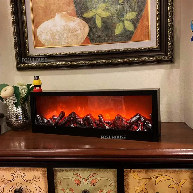 3D Simulierte Kamine Flamme Lampe Gefälschte Brennholz Kamin Europäische Dekoration Ornamente Licht Wohnzimmer TV Schrank Kamin