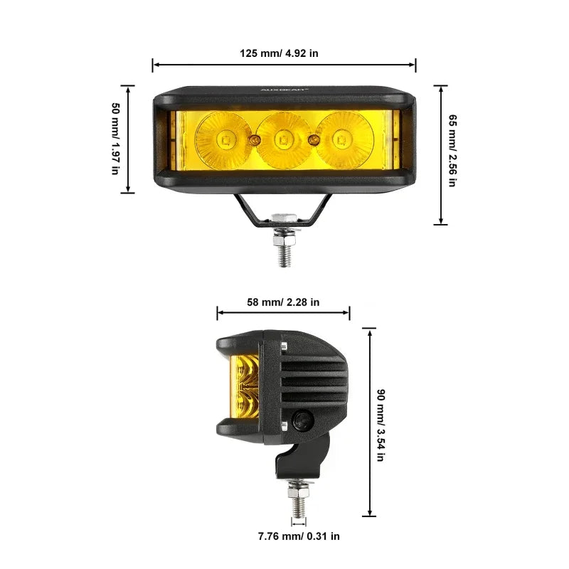 Auxbeam 5 Inch LED Light Bar 34W*2 LED Driving Lights with Harness for Truck Pickup Offroad