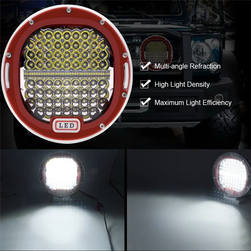 4X4 4WD Spot LED Roof Work Light for Ford Jeep Hummer Defender Volvo Lorry 7Inch IP68 Offroad SUV Pickup Truck black