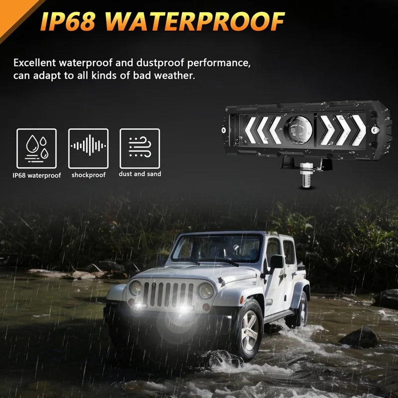 6 Inch LED Light Bar Offroad Driving Running Working Light Fog Lamps Spotlights For Truck ATV SUV UTV Motorcycle
