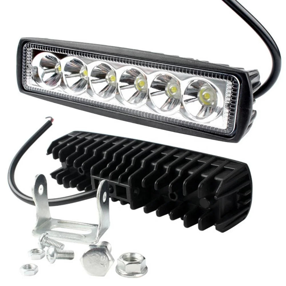 6LED Car Work Light 18W High Bright Waterproof Spotlight Moto Auto Offroad SUV Truck Headlights Driving Lamp 12V Car Accessories