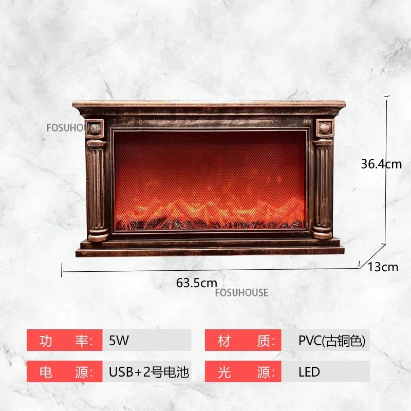 3D Simulierte Kamine Flamme Lampe Gefälschte Brennholz Kamin Europäische Dekoration Ornamente Licht Wohnzimmer TV Schrank Kamin