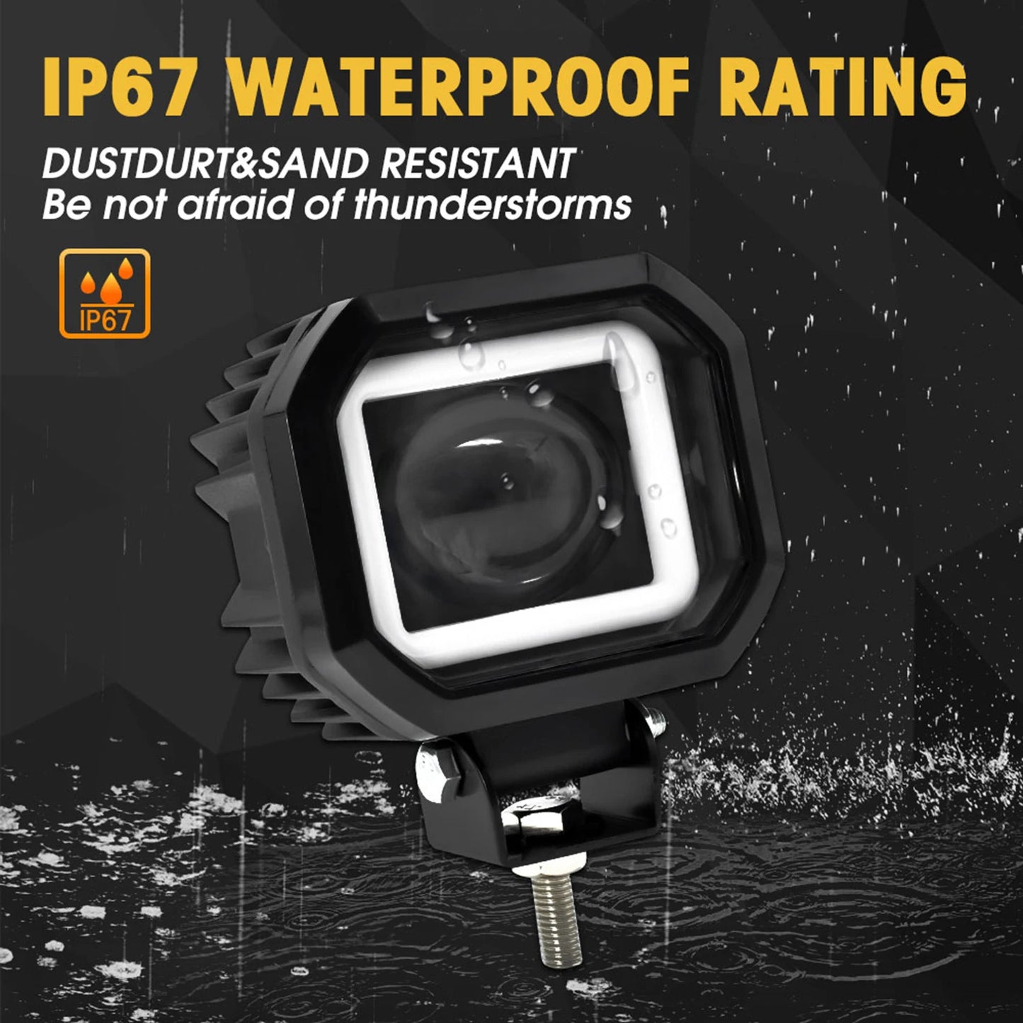 2pcs Motorcycle LED Spotlight Fisheye Lens Work Light For Car Motorcycle ATV Car Trucks Mini Lens Headlight Driving Light