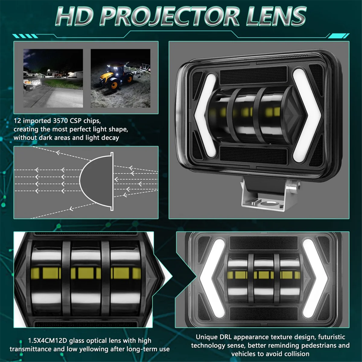 4.5 Inch LED Light Pods Offroad LED Driving Light 80W 8000LM Spot Light Turn Signal Light Work Light for Truck ATV UTV