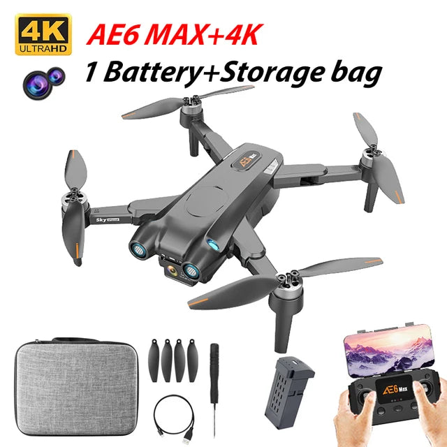 AE6 PRO MAX GPS Obstacle Avoidance Drone Accessories 7.4V 1550mAh Battery Propeller AE6 PRO max Drone Battery Blades AE6 Dron To