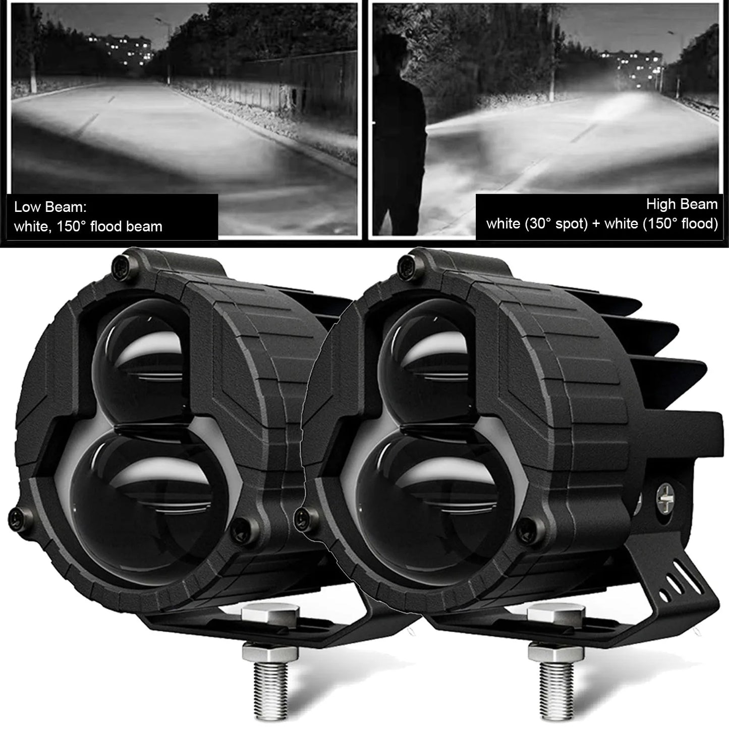 3in LED Pods Light White Amber High Low Combo Beam Led Work Fog Driving Lights Bar for Motorcycle ATV UTV SUV Off Road 4x4 Truck