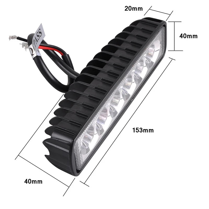 6LED Car Work Light 18W High Bright Waterproof Spotlight Moto Auto Offroad SUV Truck Headlights Driving Lamp 12V Car Accessories
