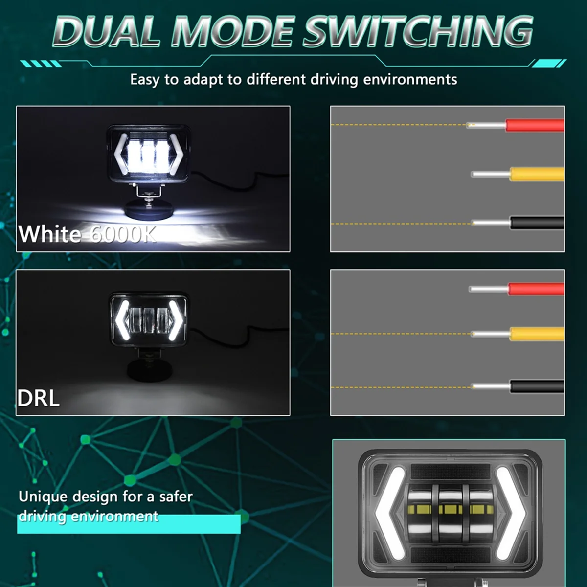 4.5 Inch LED Light Pods Offroad LED Driving Light 80W 8000LM Spot Light Turn Signal Light Work Light for Truck ATV UTV