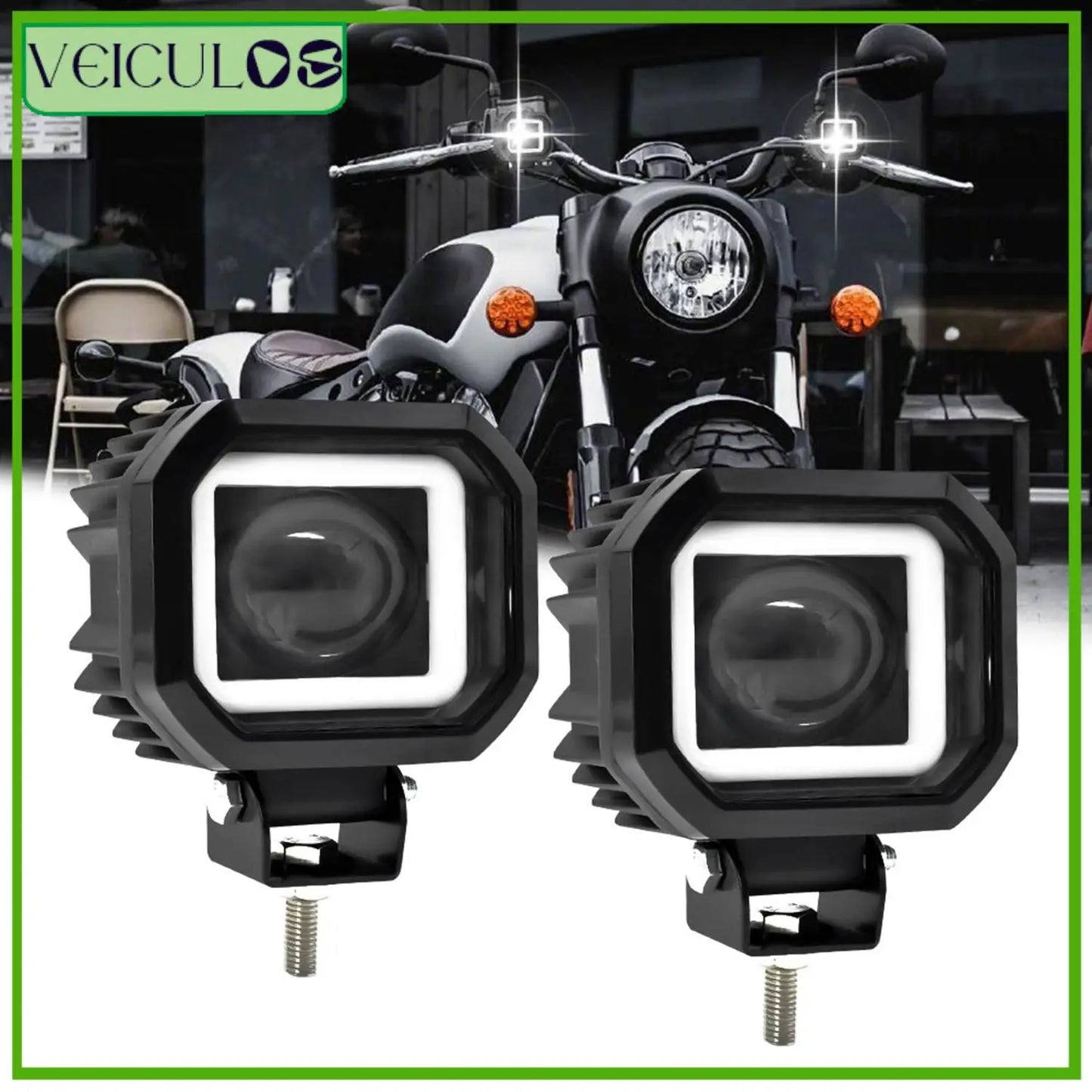 2pcs Motorcycle LED Spotlight Fisheye Lens Work Light For Car Motorcycle ATV Car Trucks Mini Lens Headlight Driving Light