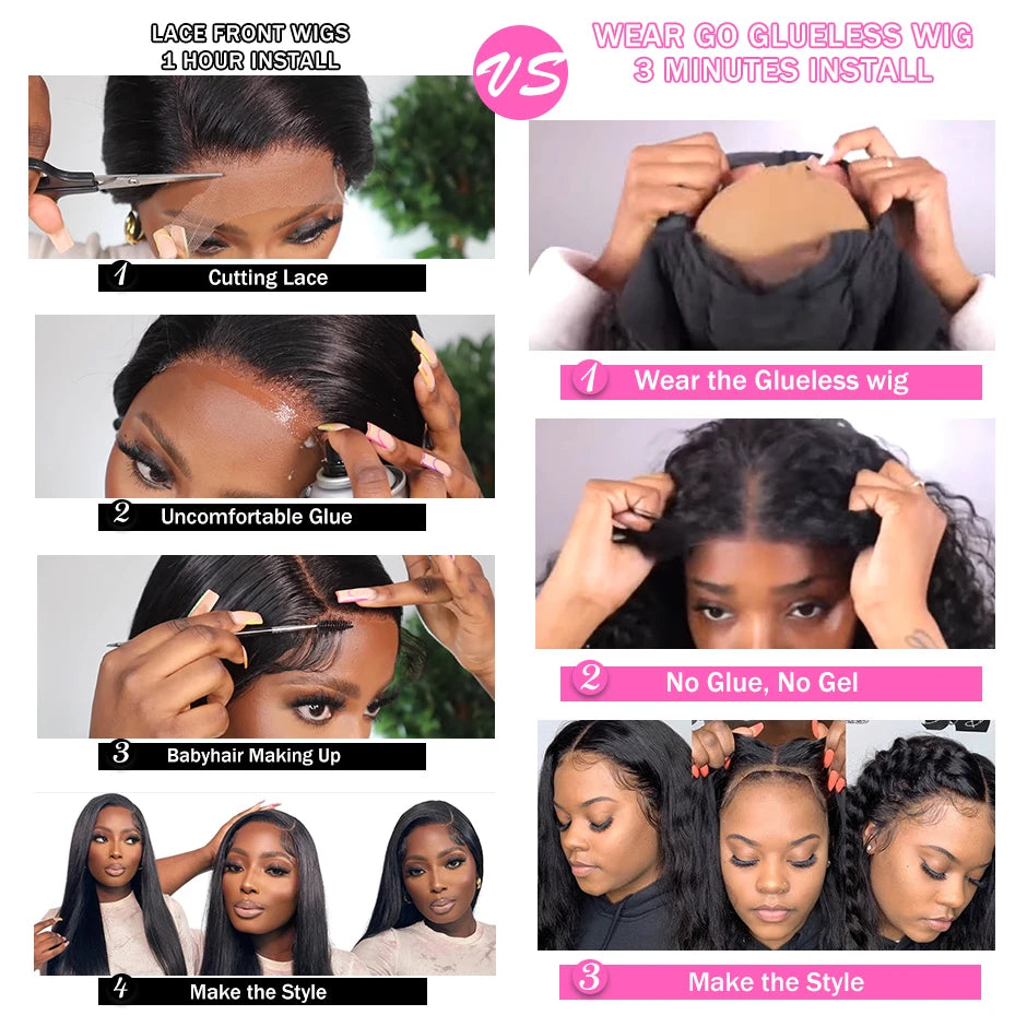 30 36inch Straight Glueless Wigs 100% Human Hair Ready To Wear And Go Preplucked 13x6 Hd Lace Wig For Women On Clearance Sale