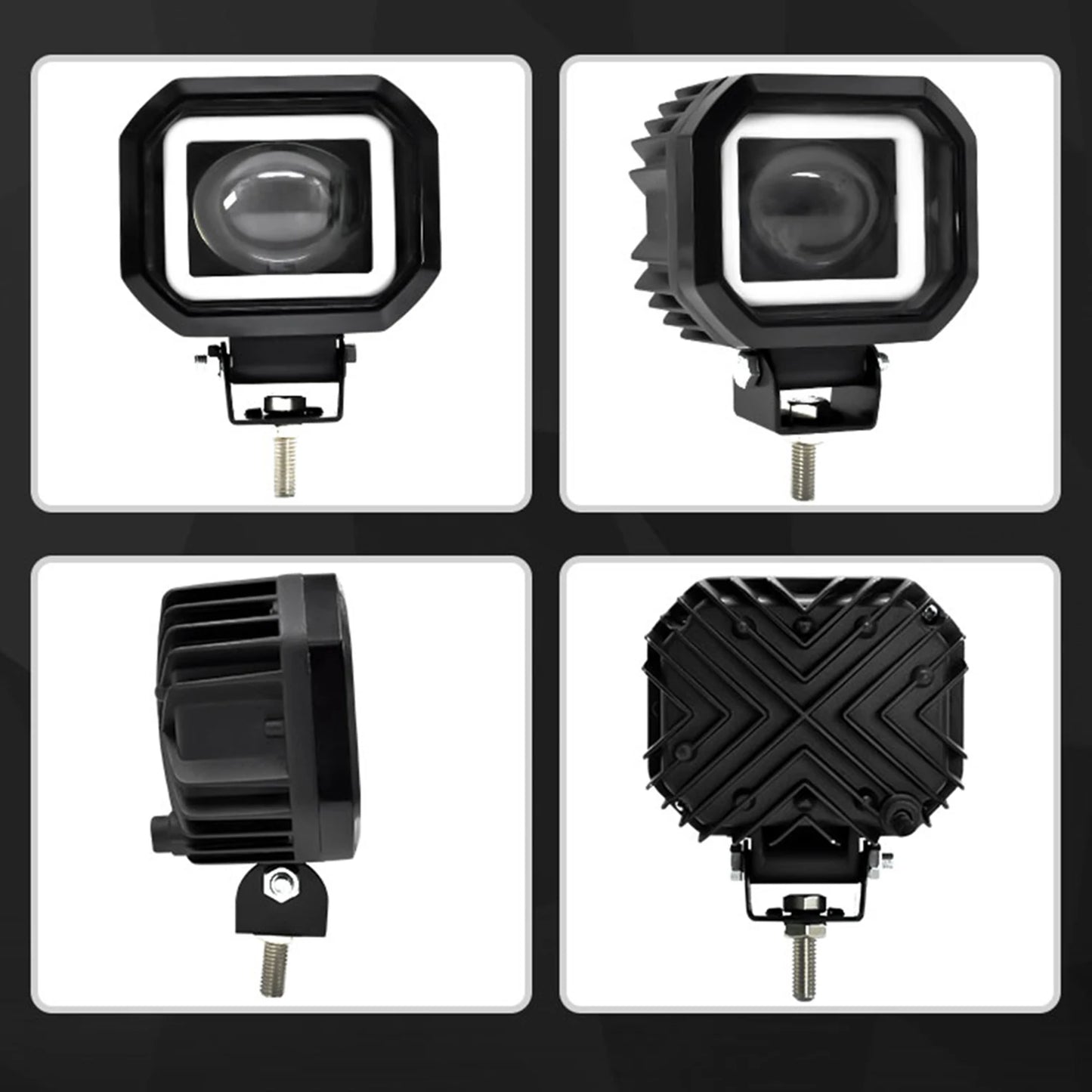 2pcs Motorcycle LED Spotlight Fisheye Lens Work Light For Car Motorcycle ATV Car Trucks Mini Lens Headlight Driving Light