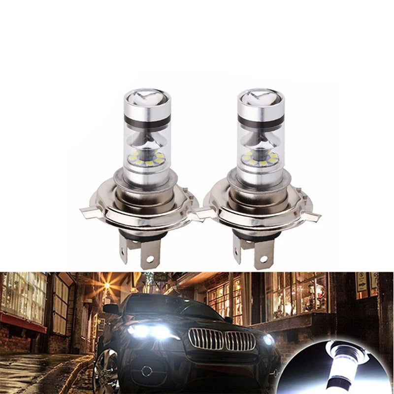 2PCS H4 LED Bulb White Car Motorcycle Headlight High Power 8000K Fog Light Driving Bulb 1800LM Headlight Bulb for Car Truck