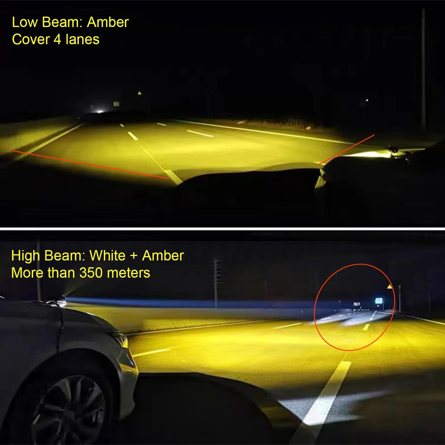 3in LED Pods Light White Amber High Low Combo Beam Led Work Fog Driving Lights Bar for Motorcycle ATV UTV SUV Off Road 4x4 Truck