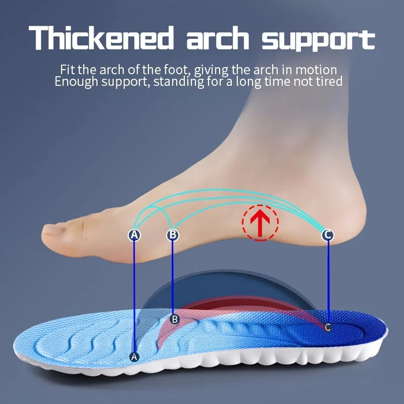4D Sport Insoles Soft Breathable High-elasticity Shock Absorption Running Shoe Pad For Men Women Latex Massage Insole