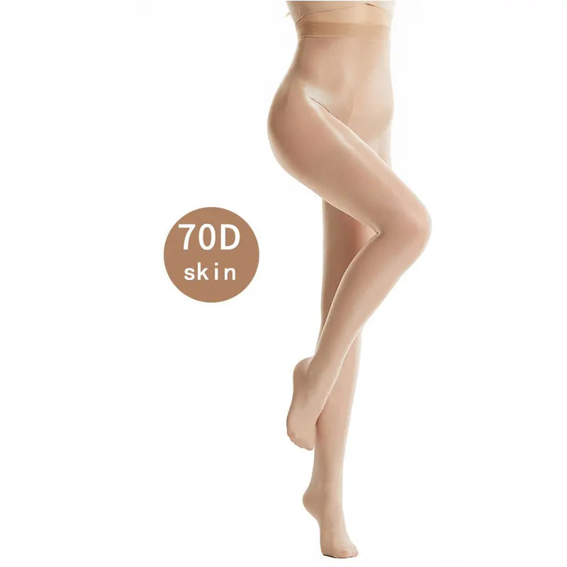 70D High Elastic Plus Size Shiny Pantyhose Oil Glossy Shaping Flesh Skin / Coffee Stockings Tights Women