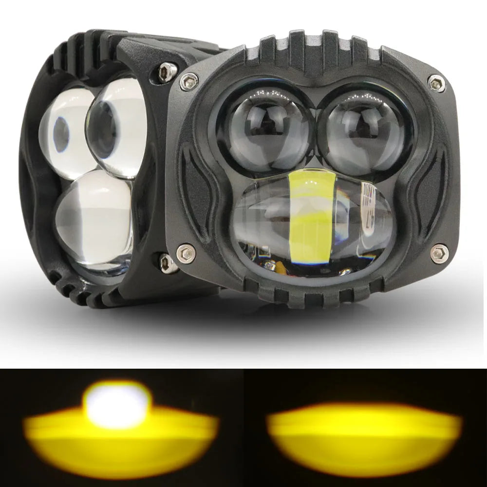 3 inch laser light led lens work lamp for off road 4x4 Car Truck motorcycle Driving yellow white 3" flush mount pods spotlights