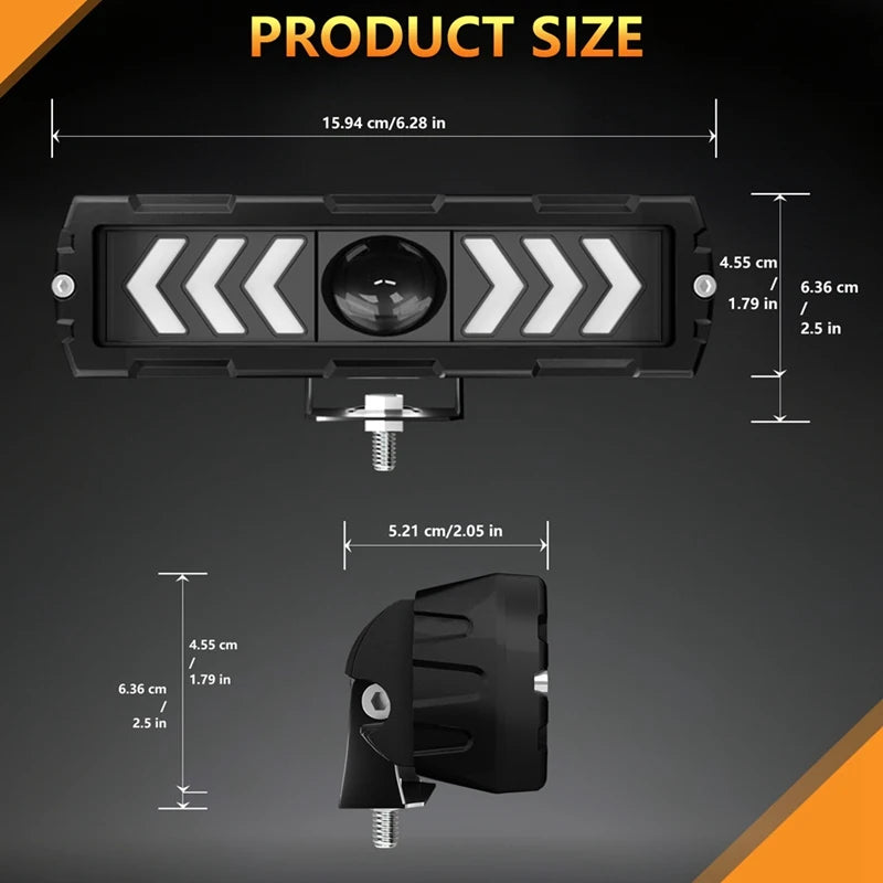 6 Inch LED Light Bar Offroad Driving Running Working Light Fog Lamps Spotlights For Truck ATV SUV UTV Motorcycle