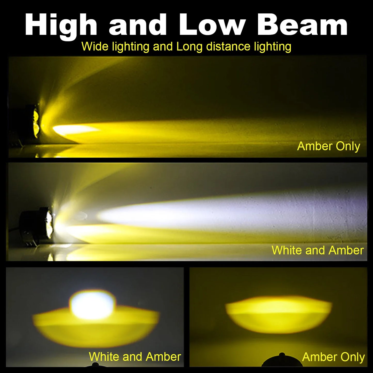3in LED Pods Light White Amber High Low Combo Beam Led Work Fog Driving Lights Bar for Motorcycle ATV UTV SUV Off Road 4x4 Truck