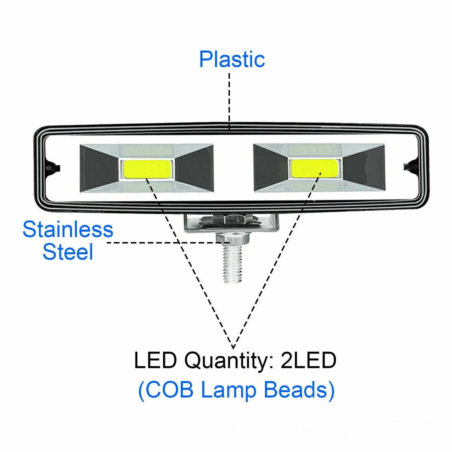 48W 6Inch LED Work Light Bar Spot FLOOD Lamp Offroad Driving Fog 4WD for Jeep Truck ATV SUV UTE
