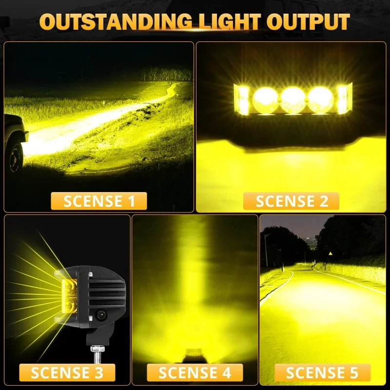 Auxbeam 5 Inch LED Light Bar 34W*2 LED Driving Lights with Harness for Truck Pickup Offroad