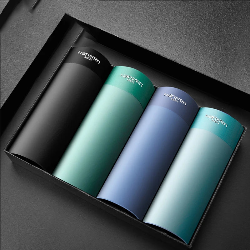 4pcs/Lot Ice Silk Men's Panties Male Underpants Underwear Man Boxer Boxershorts Calzoncillos Hombre Ropa Interior Hombre