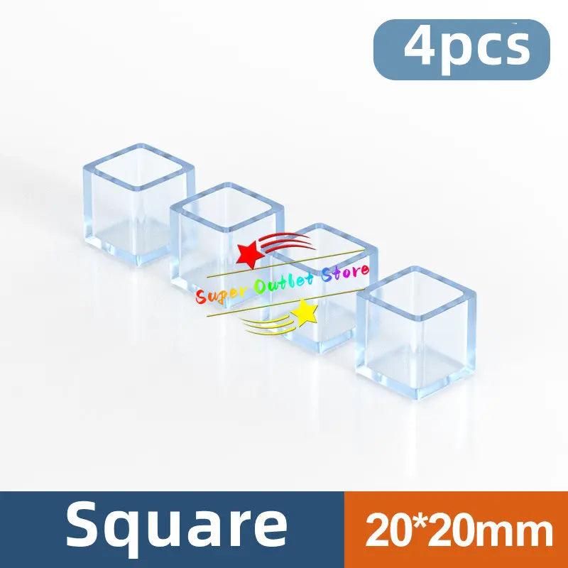 16/18/25/30mm Chair Leg Caps Rubber Feet Protector Pads Non-slip Transparent Table Covers Furniture Leveling Feet Decor