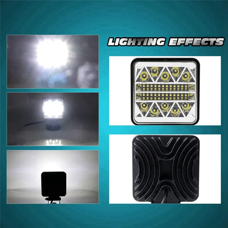 102W 10-30V 4Inch 34LED Work Light Bar Car SUV Off Road Spotlight Driving Fog Lamp Bulb 39800LM 6000K for Car Truck SUV