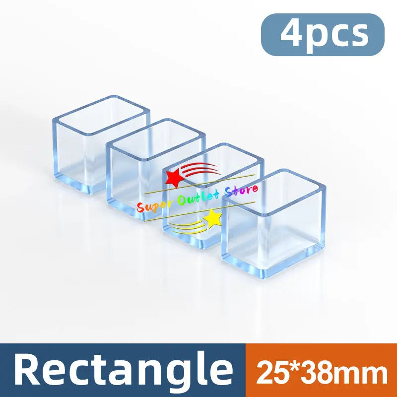 16/18/25/30mm Chair Leg Caps Rubber Feet Protector Pads Non-slip Transparent Table Covers Furniture Leveling Feet Decor