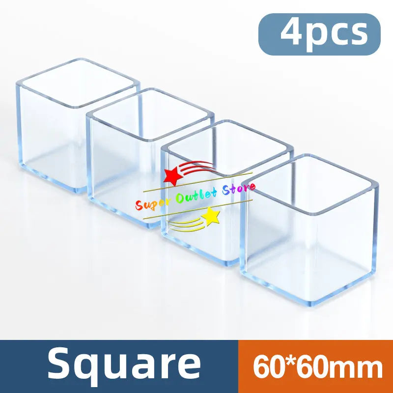 16/18/25/30mm Chair Leg Caps Rubber Feet Protector Pads Non-slip Transparent Table Covers Furniture Leveling Feet Decor