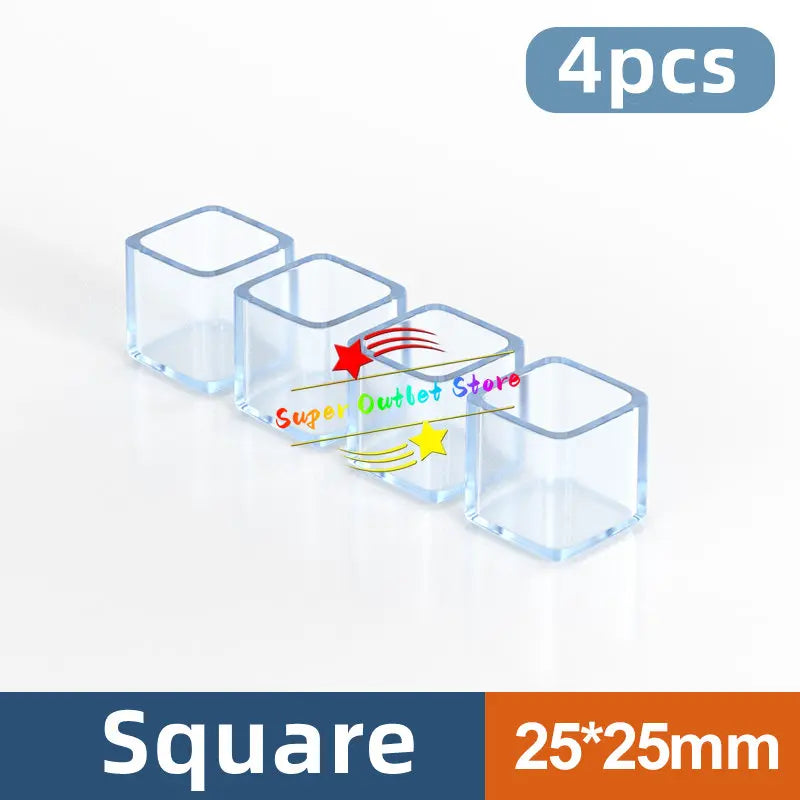 16/18/25/30mm Chair Leg Caps Rubber Feet Protector Pads Non-slip Transparent Table Covers Furniture Leveling Feet Decor