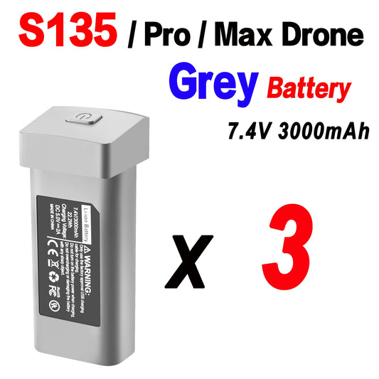 7.4V 3000mAh Original S135 Drone Battery 30min Battery life For S135 PRO 4K GPS Dron S135 ProMAX RC Drone Accessories Parts