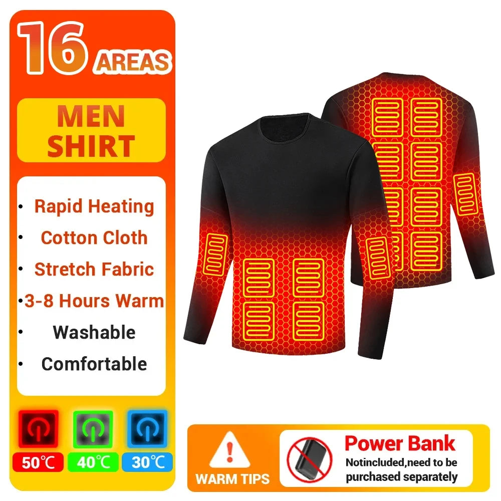 28 Area Winter Thermal Heated Jacket Women Vest Heated Underwear USB Electric Heating Clothing Men's Ski Suit Outdoor Warm Pants