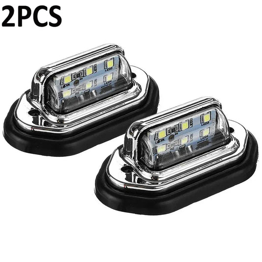 1/2Pcs Car License Plate Lights 6 LED Universal Car Truck Bus Motorcycle Truck License Plate Light Safety Driving Lamp Light 12V