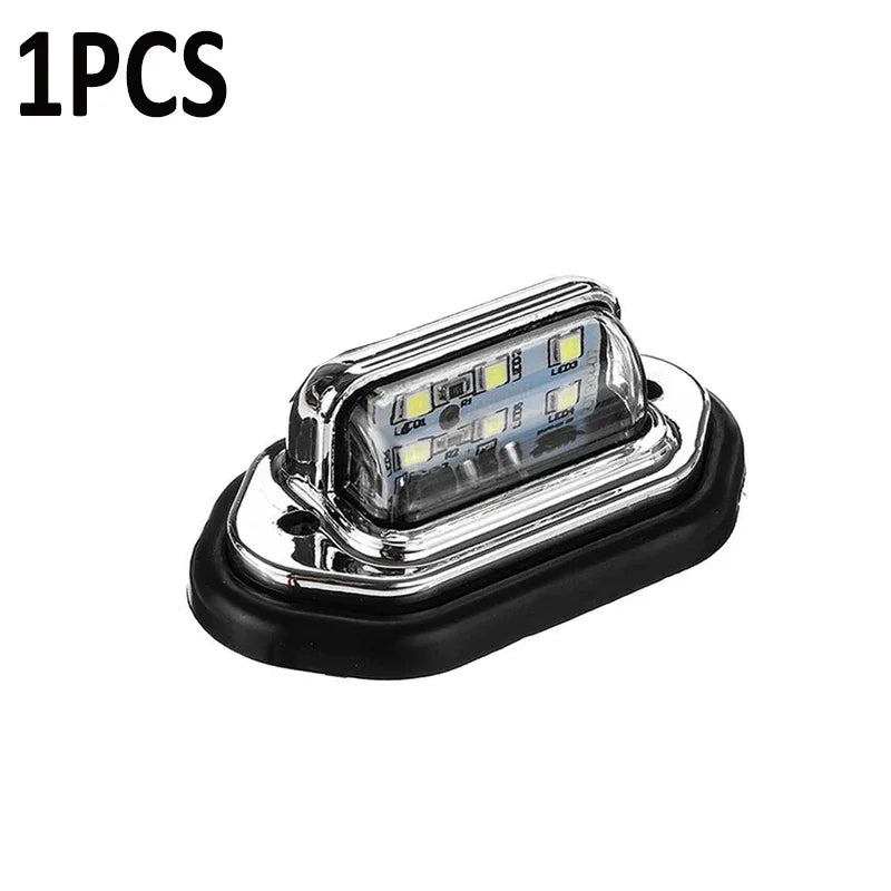 1/2Pcs Car License Plate Lights 6 LED Universal Car Truck Bus Motorcycle Truck License Plate Light Safety Driving Lamp Light 12V