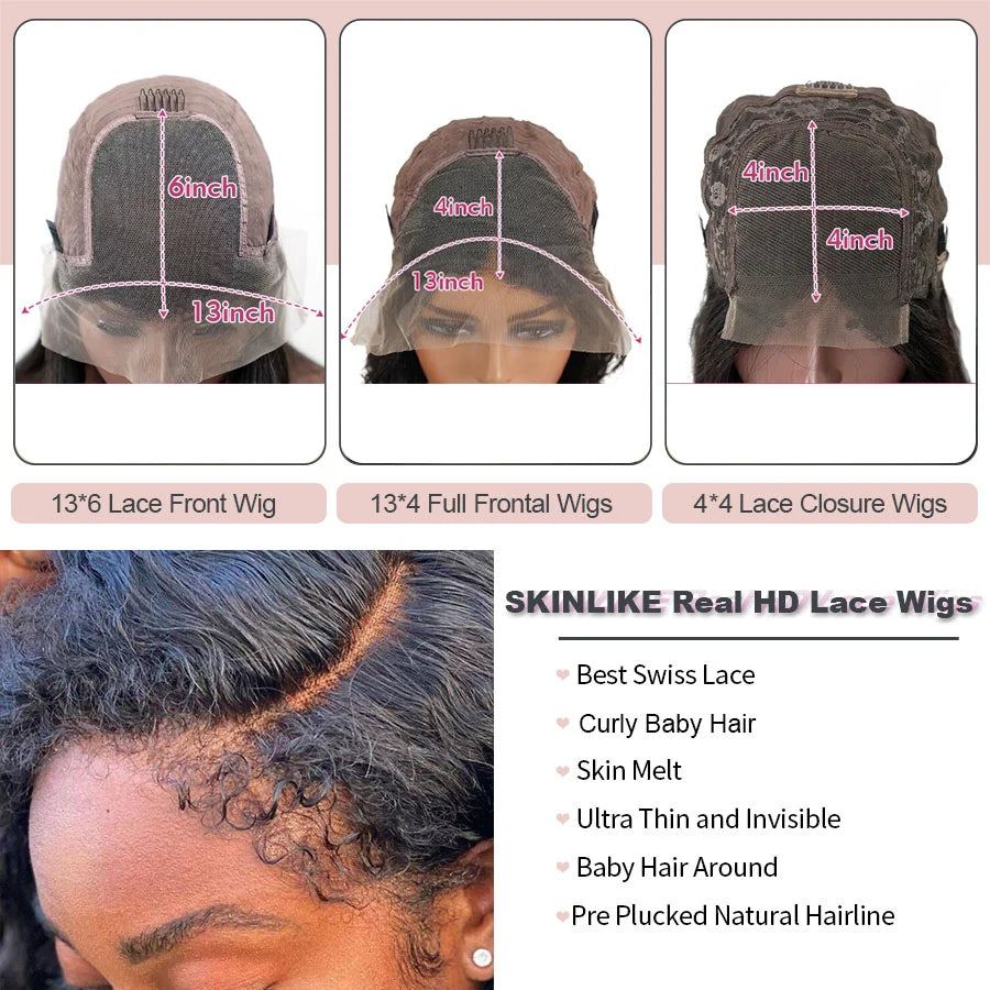 250 Density Afro Kinky Curly Wig 13x6 Hd Frontal 100% Human Hair 4c Edges 13x4 Deep Wave Lace Front Cheap Wigs For Women on sale