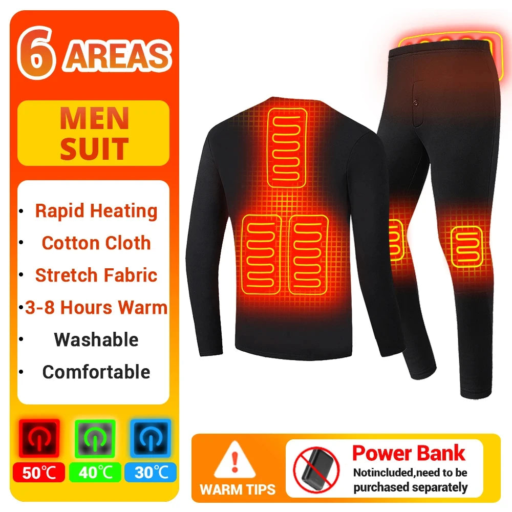 28 Area Winter Thermal Heated Jacket Women Vest Heated Underwear USB Electric Heating Clothing Men's Ski Suit Outdoor Warm Pants