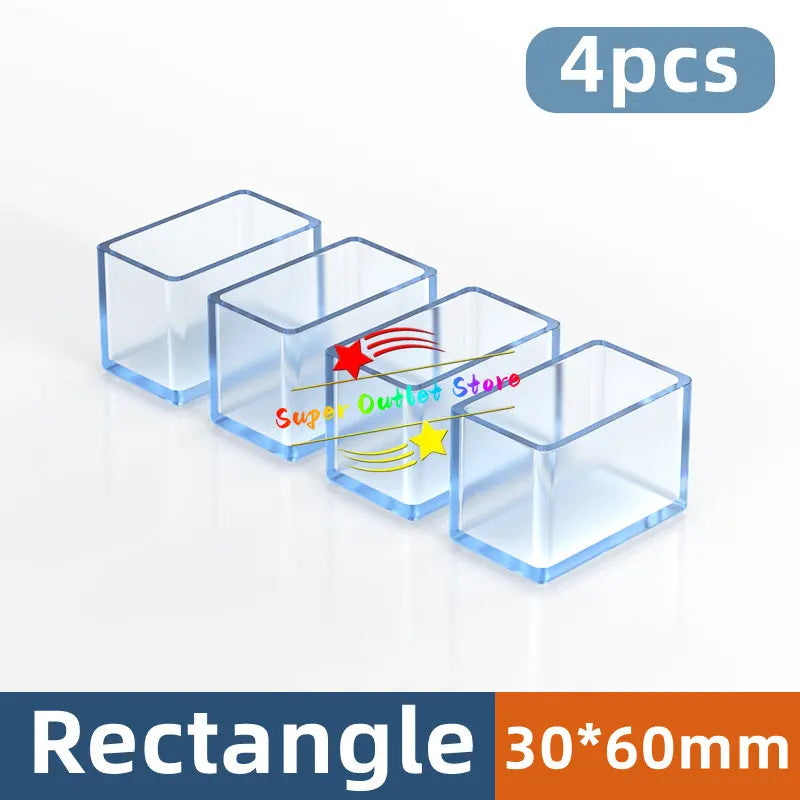 16/18/25/30mm Chair Leg Caps Rubber Feet Protector Pads Non-slip Transparent Table Covers Furniture Leveling Feet Decor