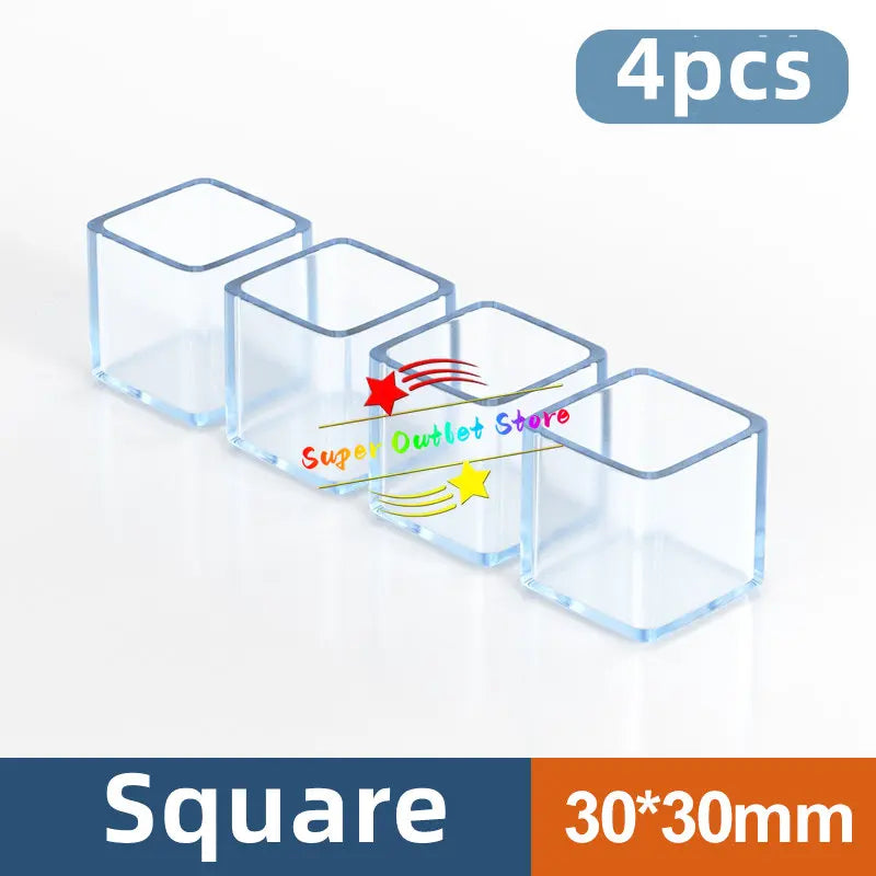16/18/25/30mm Chair Leg Caps Rubber Feet Protector Pads Non-slip Transparent Table Covers Furniture Leveling Feet Decor