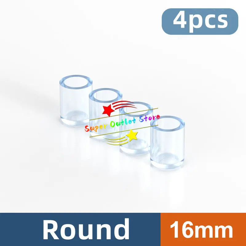 16/18/25/30mm Chair Leg Caps Rubber Feet Protector Pads Non-slip Transparent Table Covers Furniture Leveling Feet Decor