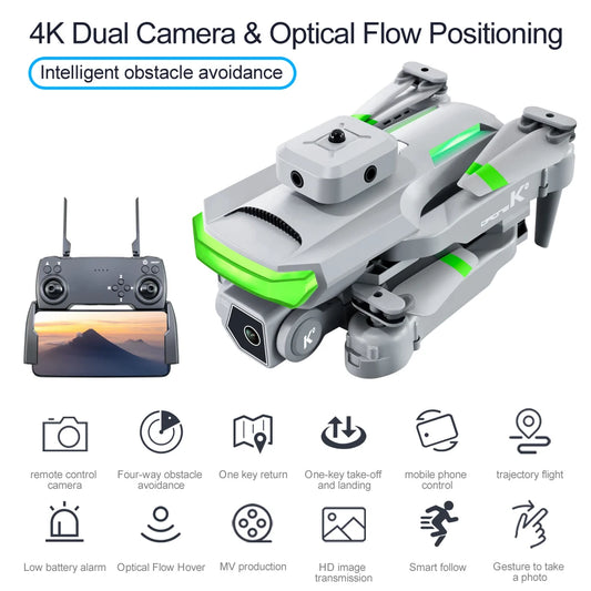 Aerial Photography Drone K° HD Dual-Lens 4K Aerial Photography Multi-Rotor Optical Flow Positioning RC Dron Toy Quadcopter drone
