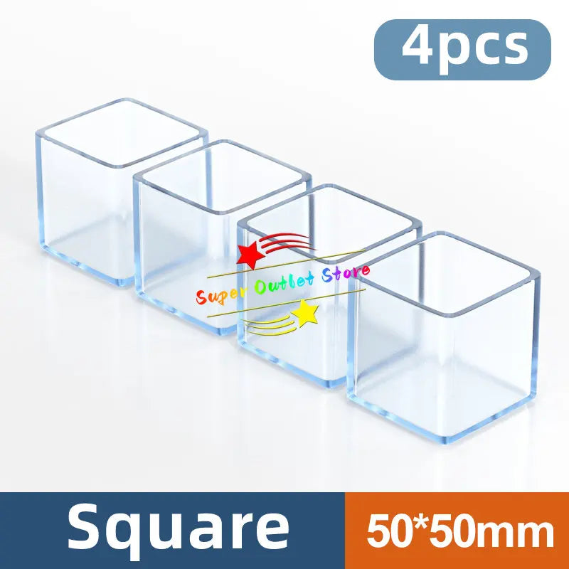 16/18/25/30mm Chair Leg Caps Rubber Feet Protector Pads Non-slip Transparent Table Covers Furniture Leveling Feet Decor