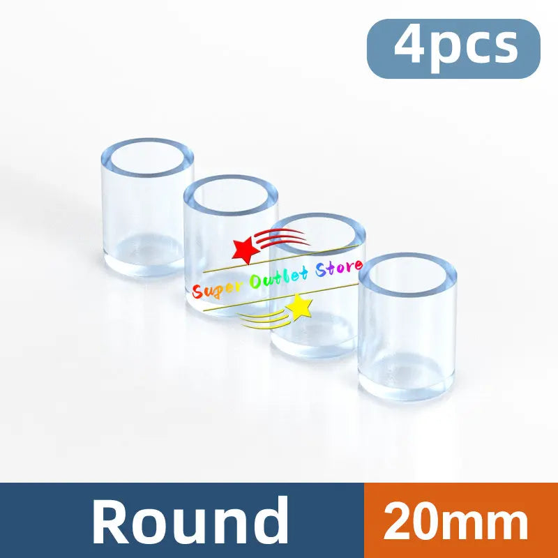 16/18/25/30mm Chair Leg Caps Rubber Feet Protector Pads Non-slip Transparent Table Covers Furniture Leveling Feet Decor