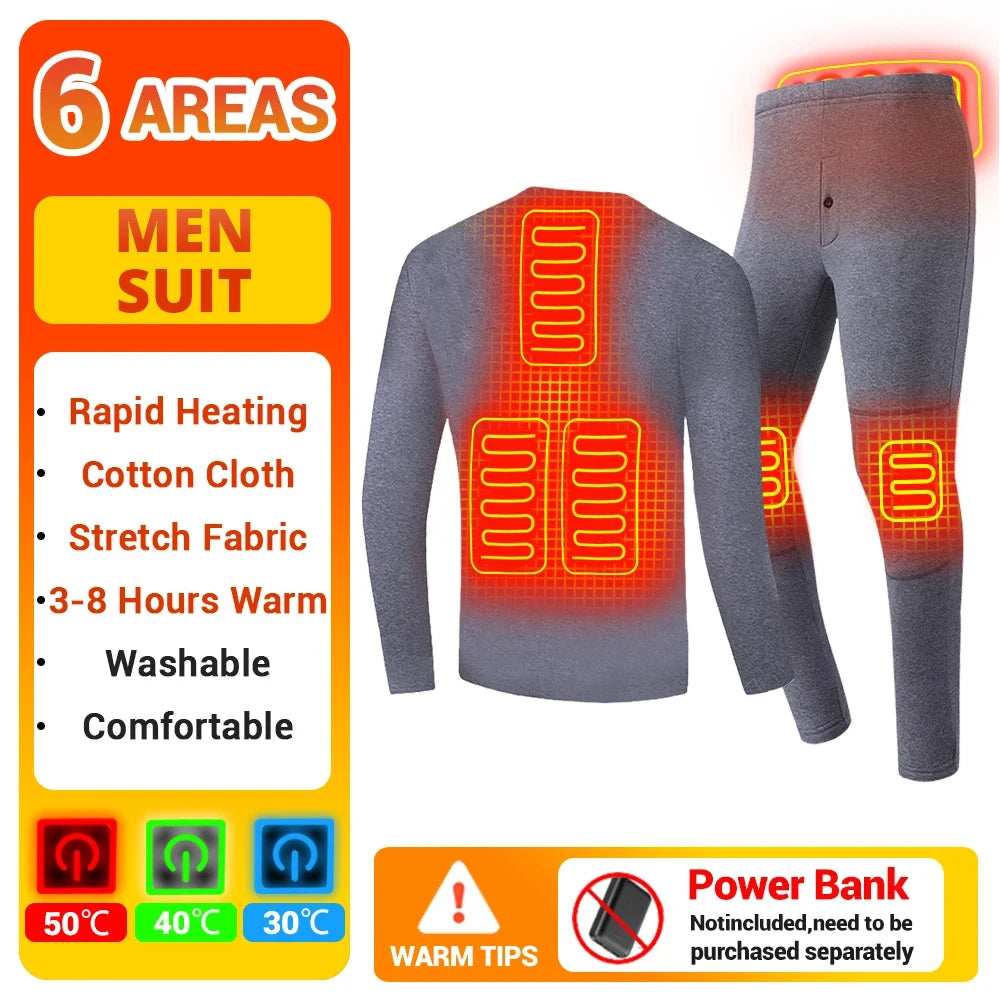 28 Area Winter Thermal Heated Jacket Women Vest Heated Underwear USB Electric Heating Clothing Men's Ski Suit Outdoor Warm Pants