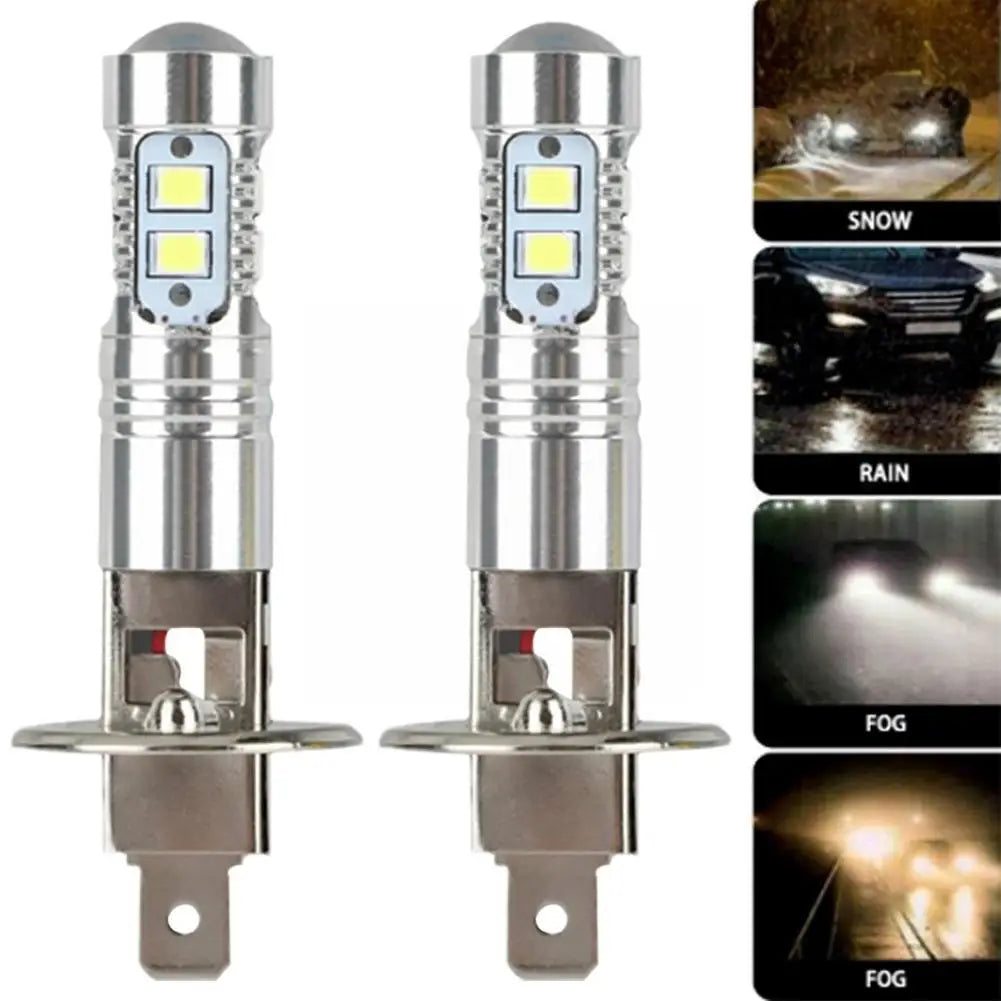 2pcs H1 Led Headlamp Bulb 6000k 100w High Low Beam Bulbs Truck Auto Light Fog Suv Driving White Headlamp Car M5n4