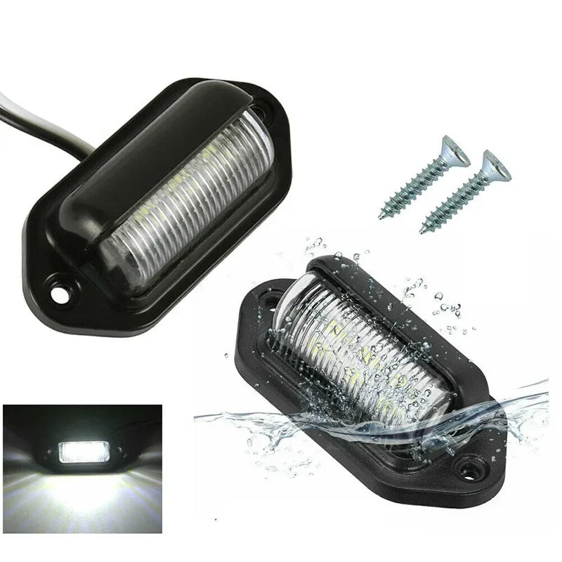 1/2Pcs Car License Plate Lights 6 LED Universal Car Truck Bus Motorcycle Truck License Plate Light Safety Driving Lamp Light 12V