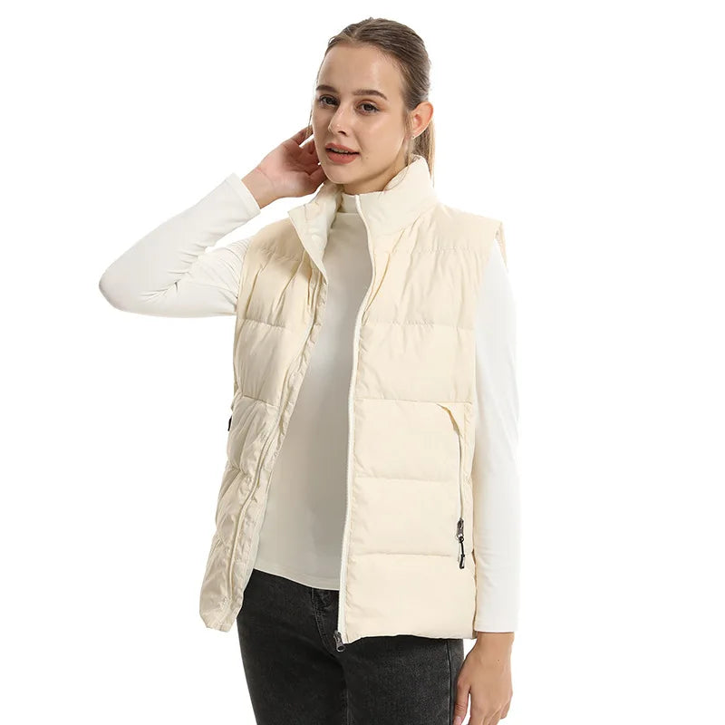 15 pcs down Heated vest man women winter thermal heated jacket man Electric heating clothes Waistcoat For Hiking Oversized 8XL