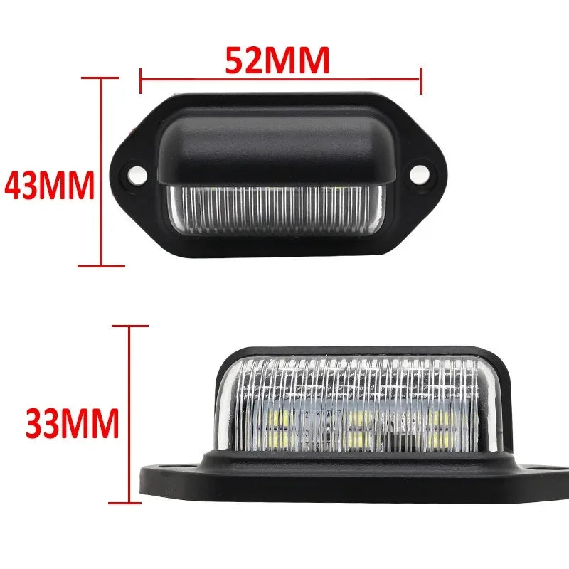 1/2Pcs Car License Plate Lights 6 LED Universal Car Truck Bus Motorcycle Truck License Plate Light Safety Driving Lamp Light 12V