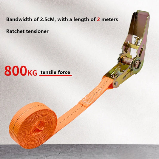 Adjustable Secure Tie-Down For Safe Luggage Transport Heavy-Duty Car And Truck Front Cargo Ratchet Strap With Metal Buckle