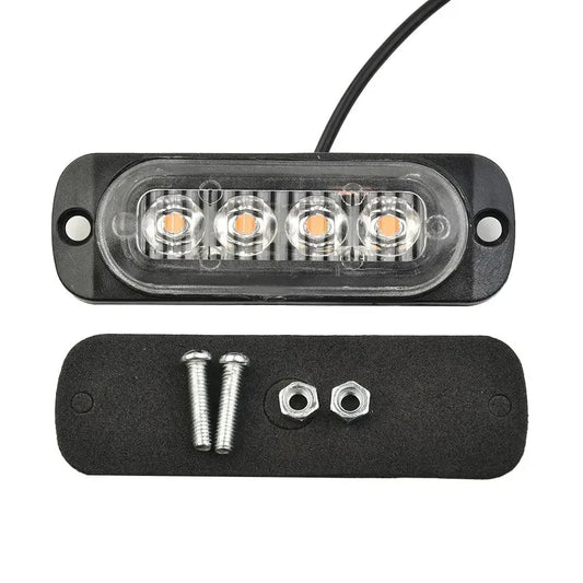 1 PCS 12W 4LED Truck Van Bar Off-Road Car Urgent Work Lamp Driving Fog Lights Yellow Light Bulbs Anti-collision